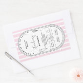 エレガント赤面ピストライプンクベーカリーコテージ法ラベル 長方形シール (封筒)