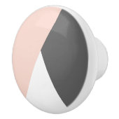 エレガント赤面ピンクとグレーの幾何三角形 セラミックノブ (右)