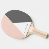 エレガント赤面ピンクとグレーの幾何三角形 卓球ラケット (横)