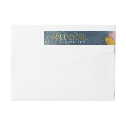 エレガント赤面ピンクとグレーの水色カスタム ラップアラウンドラベル (裏面)