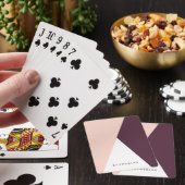 エレガント赤面ピンクとブルゴーニュの幾何三角形 トランプ (インサイチュ)