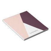 エレガント赤面ピンクとブルゴーニュの幾何三角形 ノートパッド (アングル)