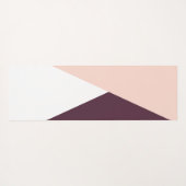 エレガント赤面ピンクとブルゴーニュの幾何三角形 ヨガマット (裏面(横))