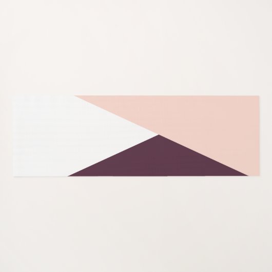 エレガント赤面ピンクとブルゴーニュの幾何三角形 ヨガマット (裏面(横))