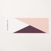 エレガント赤面ピンクとブルゴーニュの幾何三角形 ヨガマット (正面(横))