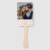 エレガント赤面ピンクと金ゴールドシナ結婚ス ハンドファン (正面)