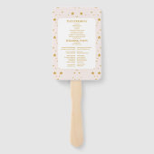 エレガント赤面ピンクと金ゴールドシナ結婚ス ハンドファン (裏面)