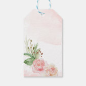 エレガント赤面ピンクのバラの赤ちゃんシャワー ギフトタグ (裏面)