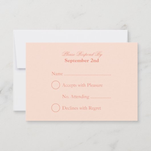 エレガント赤面ピンクのバラの金ゴールドスケッチ花 出欠カード (裏面)