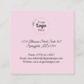 エレガント赤面ピンクのビジネスロモダンゴ コーリングカード (裏面)