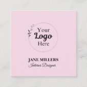 エレガント赤面ピンクのビジネスロモダンゴ コーリングカード (正面)