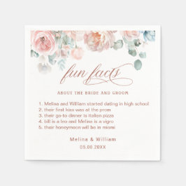 エレガント赤面ピンクのフローラおもしろい結婚ファクト スタンダードカクテルナプキン