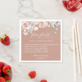 エレガント赤面ピンクのフローラおもしろい結婚ファクト スタンダードカクテルナプキン (インサイチュ)