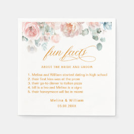 エレガント赤面ピンクのフローラおもしろい結婚ファクト スタンダードカクテルナプキン