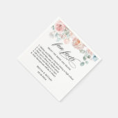 エレガント赤面ピンクのフローラおもしろい結婚ファクト スタンダードカクテルナプキン (角)