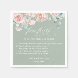 エレガント赤面ピンクのフローラおもしろい結婚ファクト スタンダードカクテルナプキン