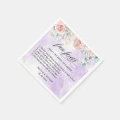 エレガント赤面ピンクのフローラおもしろい結婚ファクト スタンダードカクテルナプキン (角)