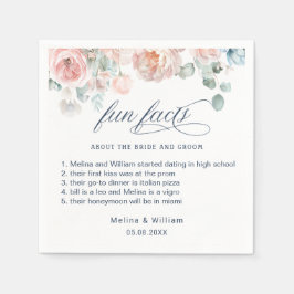 エレガント赤面ピンクのフローラおもしろい結婚ファクト スタンダードカクテルナプキン