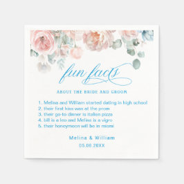 エレガント赤面ピンクのフローラおもしろい結婚ファクト スタンダードカクテルナプキン