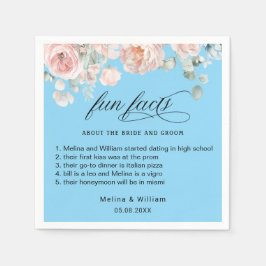 エレガント赤面ピンクのフローラおもしろい結婚ファクト スタンダードカクテルナプキン