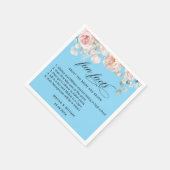 エレガント赤面ピンクのフローラおもしろい結婚ファクト スタンダードカクテルナプキン (角)