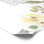 エレガント赤面ピンクのフローラ結婚の座席表 ポスター (角)