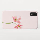エレガント赤面ピンクのポピーフローラ水色の花 Case-Mate iPhoneケース (裏面(横))