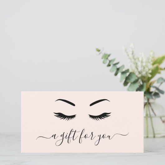 エレガント赤面ピンクの発疹のギフト証明書 (スタンド正面)