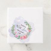 エレガント赤面ピンクの花ありがとうござ結婚う フェイバータグ (インサイチュ)