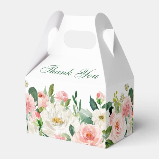 エレガント赤面ピンクの花が緑結婚色 フェイバーボックス (裏面サイド)