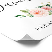 エレガント赤面ピンクの花は結婚の印を好む ポスター (角)