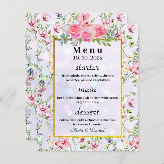 エレガント赤面ピンクの花ウォーター結婚カラー (正面/裏面)