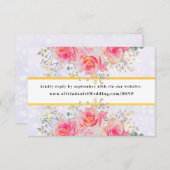エレガント赤面ピンクの花ウォーター結婚カラー エンクロージャーカード (正面/裏面)