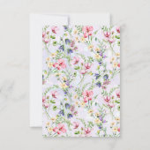 エレガント赤面ピンクの花ウォーター結婚カラー 出欠カード (裏面)