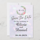 エレガント赤面ピンクの花ウォーター結婚カラー 招待状 (裏面)