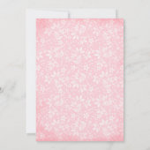 エレガント赤面ピンクの花ウォーター結婚カラー 招待状 (裏面)