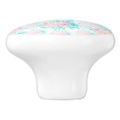 エレガント赤面ピンクの花フローラ セラミックノブ (側面)