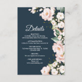 エレガント赤面ピンクの花結婚の詳細 エンクロージャーカード (正面)