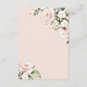 エレガント赤面ピンクの花結婚の詳細 エンクロージャーカード (裏面)