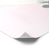 エレガント赤面ピンクの赤ちゃんシャワー歓迎サイン ポスター (角)