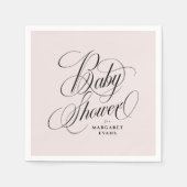 エレガント赤面ピンクの赤パーソナライズされたちゃんシャワー スタンダードカクテルナプキン (正面)