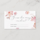 エレガント赤面ピンクはキャンディーの数を推測 エンクロージャーカード (正面)