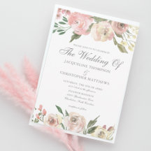 エレガント赤面ピンクアイボリーフローラ春の結婚式