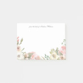 エレガント赤面ピンクアイボリーフローラ牡丹パーソナライズされた ポストイット (正面)