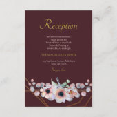 エレガント赤面ピンクアネモネフローラ幾何学模様 エンクロージャーカード (正面)