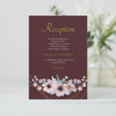 エレガント赤面ピンクアネモネフローラ幾何学模様 エンクロージャーカード (スタンド正面)