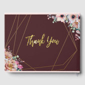 エレガント赤面ピンクアネモネフローラ幾何学模様 ゲストブック (裏面)