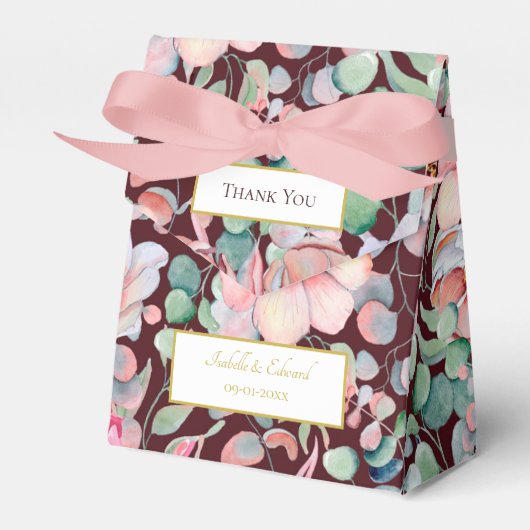 エレガント赤面ピンクアネモネフローラ幾何学模様 フェイバーボックス (正面サイド)