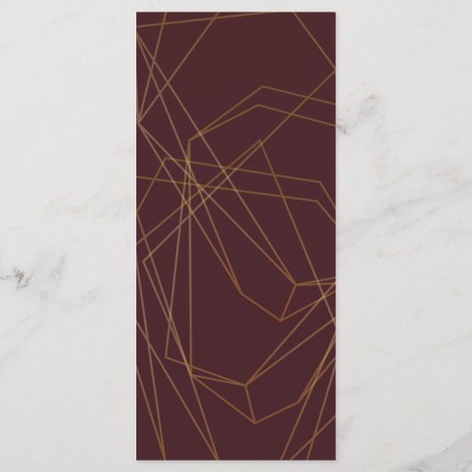 エレガント赤面ピンクアネモネフローラ幾何学模様 メニュー (裏面)