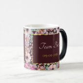 エレガント赤面ピンクアネモネフローラ幾何学模様 モーフィングマグカップ (正面右)